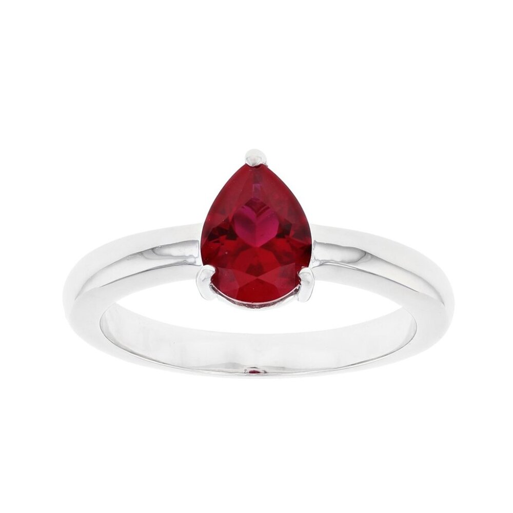 Nib - Jtv Lab-Created Ruby Ring, Rhodium Over Ste… - image 1